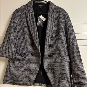 Express Monochrome Textured Blazer